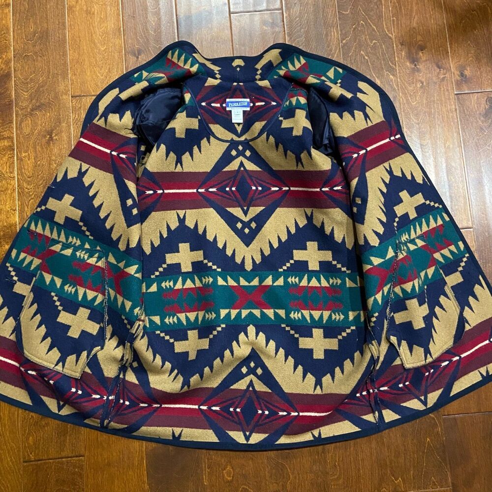 Pendleton Knockabouts Vintage Wool Coat Jacket Aztec Southwestern Women's L - Picture 7 of 11